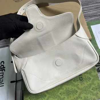 Gucci  767226 Aphrodite Small Shoulder Bag White soft leather