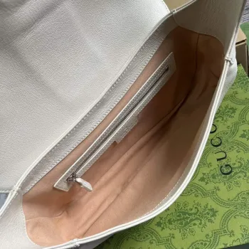 Gucci  767226 Aphrodite Small Shoulder Bag White soft leather