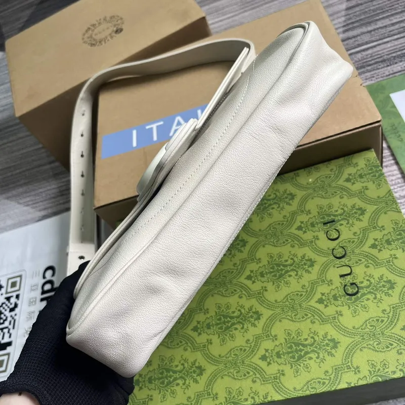 Gucci  767226 Aphrodite Small Shoulder Bag White soft leather