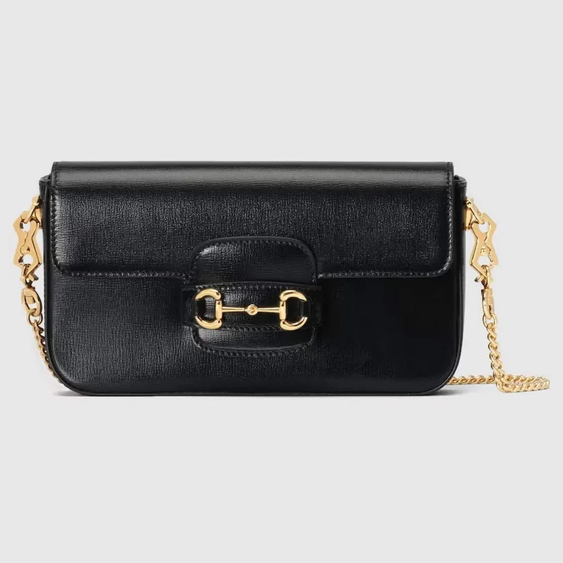 Gucci 752002 Gucci Horsebit 1955 Mini Bag  Black leather