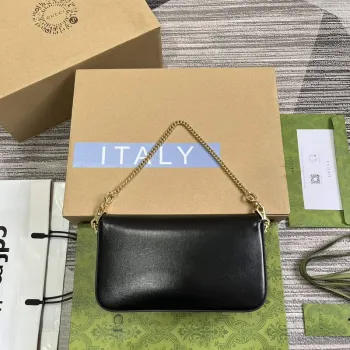 Gucci 752002 Gucci Horsebit 1955 Mini Bag  Black leather