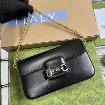 Gucci 752002 Gucci Horsebit 1955 Mini Bag  Black leather