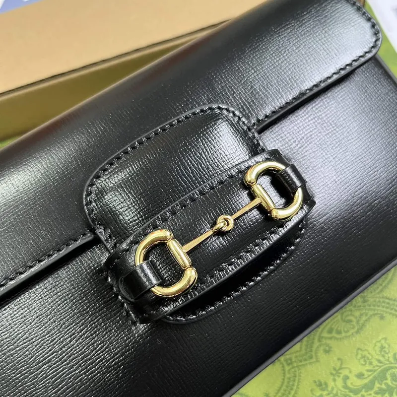 Gucci 752002 Gucci Horsebit 1955 Mini Bag  Black leather