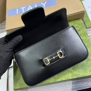 Gucci 752002 Gucci Horsebit 1955 Mini Bag  Black leather
