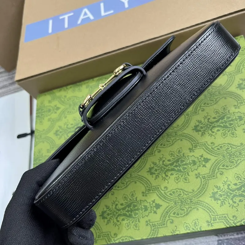 Gucci 752002 Gucci Horsebit 1955 Mini Bag  Black leather