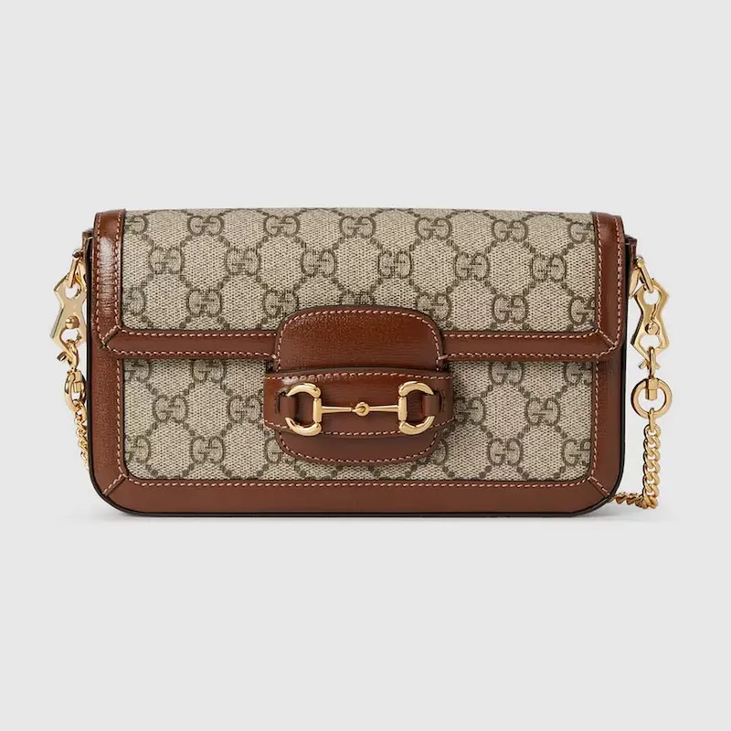Gucci 752002 Gucci Horsebit 1955 Mini Bag  Beige and Brown
