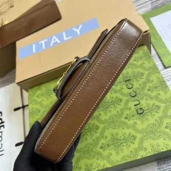 Gucci 752002 Gucci Horsebit 1955 Mini Bag  Beige and Brown