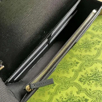 Gucci 772643 Chain Wallet With Gucci Script Black