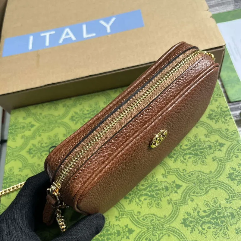 Gucci 772759 GG Marmont Mini Shoulder Bag Brown