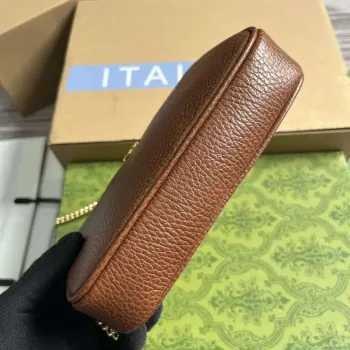 Gucci 772759 GG Marmont Mini Shoulder Bag Brown