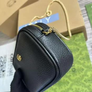 Gucci 772759 GG Marmont Mini Shoulder Bag Black