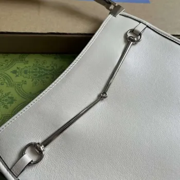 Gucci 764191 Gucci Horsebit Slim Small Shoulder Bag White