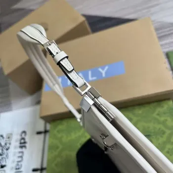 Gucci 764191 Gucci Horsebit Slim Small Shoulder Bag White