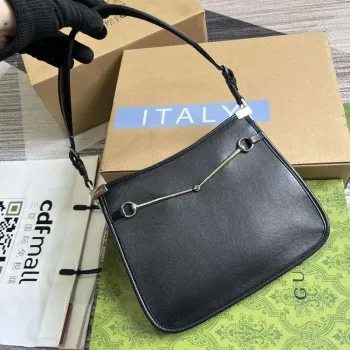 Gucci 764191 Gucci Horsebit Slim Small Shoulder Bag Black