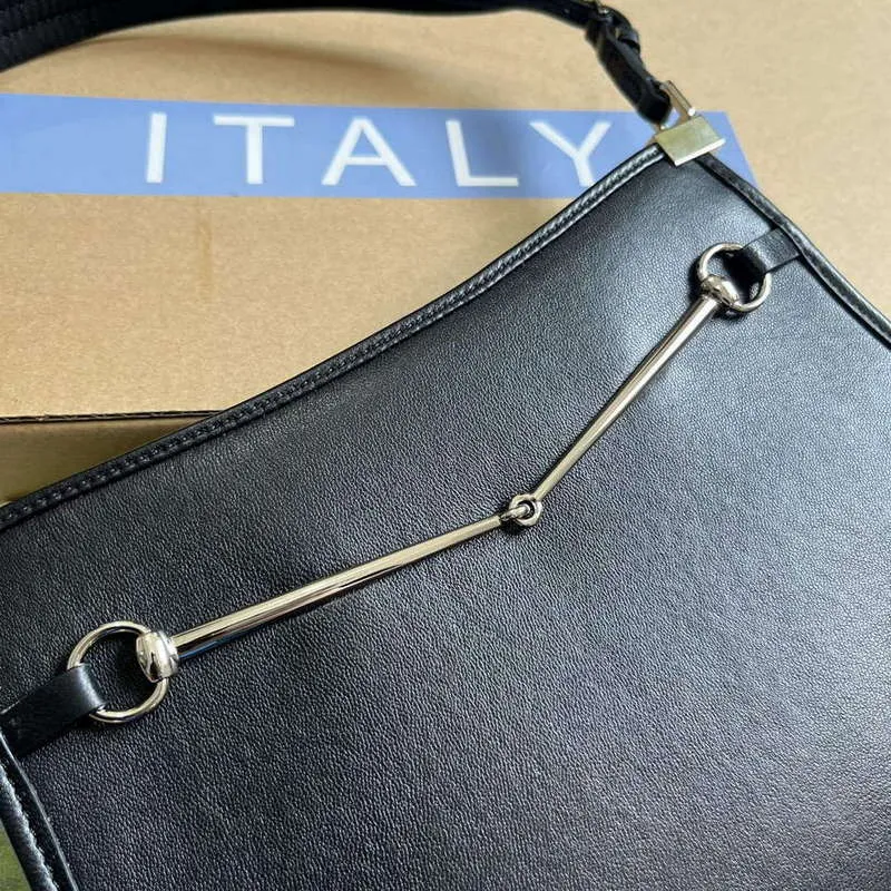 Gucci 764191 Gucci Horsebit Slim Small Shoulder Bag Black