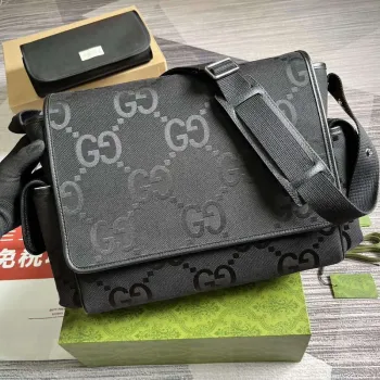 Gucci 756726 Jumbo GG Baby Changing Bag Black