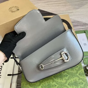 Gucci 764155 Gucci Horsebit 1955 Shoulder Bag Grey