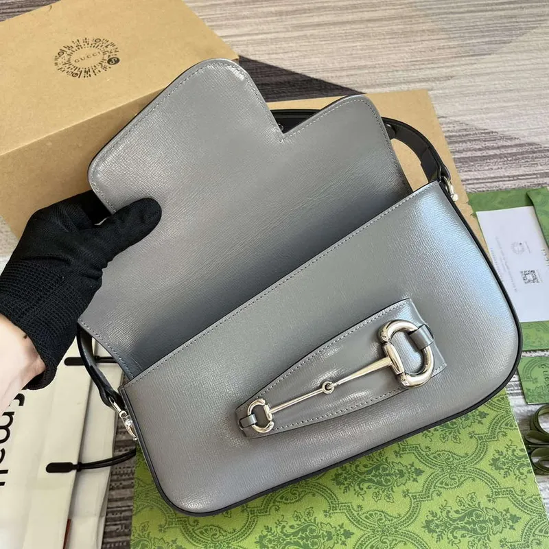 Gucci 764155 Gucci Horsebit 1955 Shoulder Bag Grey