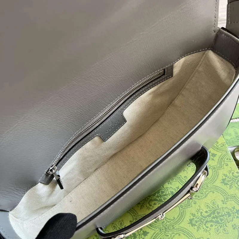 Gucci 764155 Gucci Horsebit 1955 Shoulder Bag Grey
