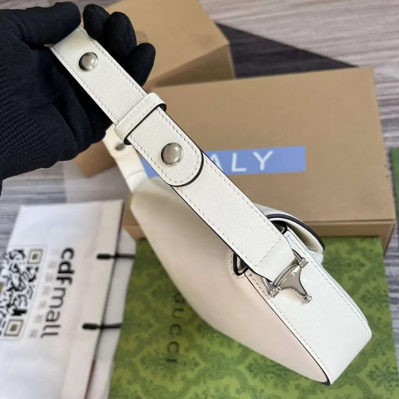 Gucci 764155 Gucci Horsebit 1955 Shoulder Bag White