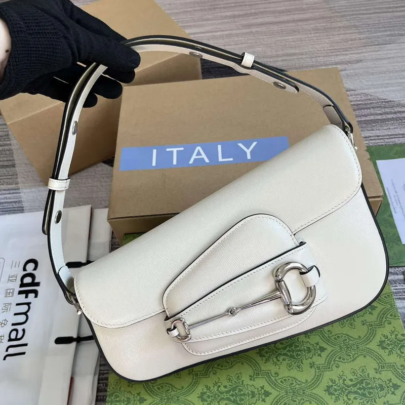 Gucci 764155 Gucci Horsebit 1955 Shoulder Bag White