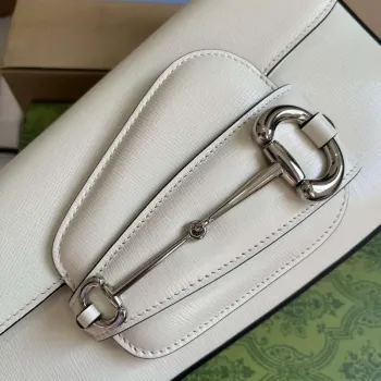 Gucci 764155 Gucci Horsebit 1955 Shoulder Bag White
