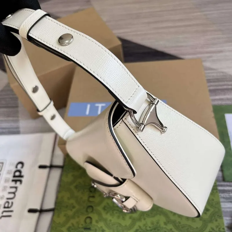 Gucci 764155 Gucci Horsebit 1955 Shoulder Bag White
