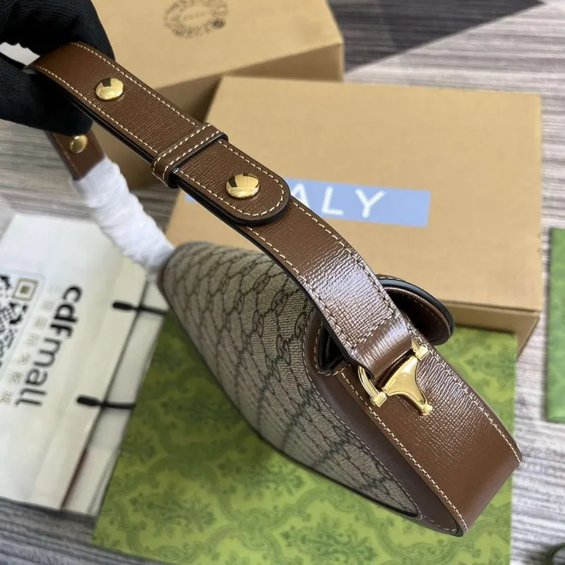 Gucci 764155 Gucci Horsebit 1955 Small Shoulder Bag Brown