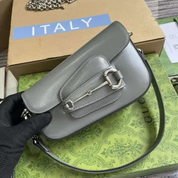 Gucci 774209 Gucci Horsebit 1955 Mini Shoulder Bag Grey