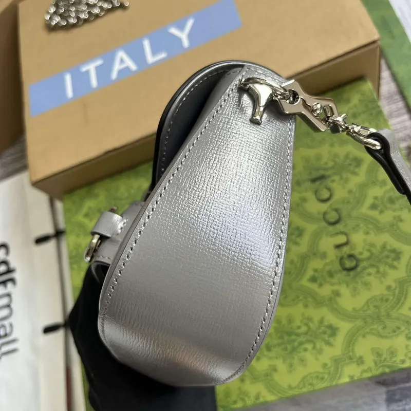 Gucci 774209 Gucci Horsebit 1955 Mini Shoulder Bag Grey