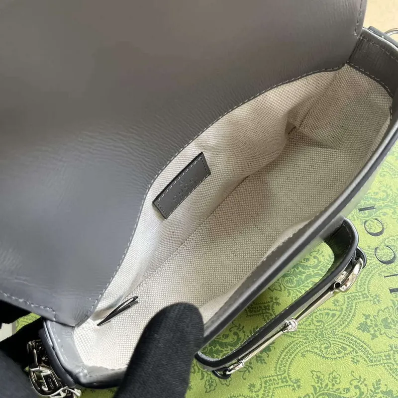 Gucci 774209 Gucci Horsebit 1955 Mini Shoulder Bag Grey