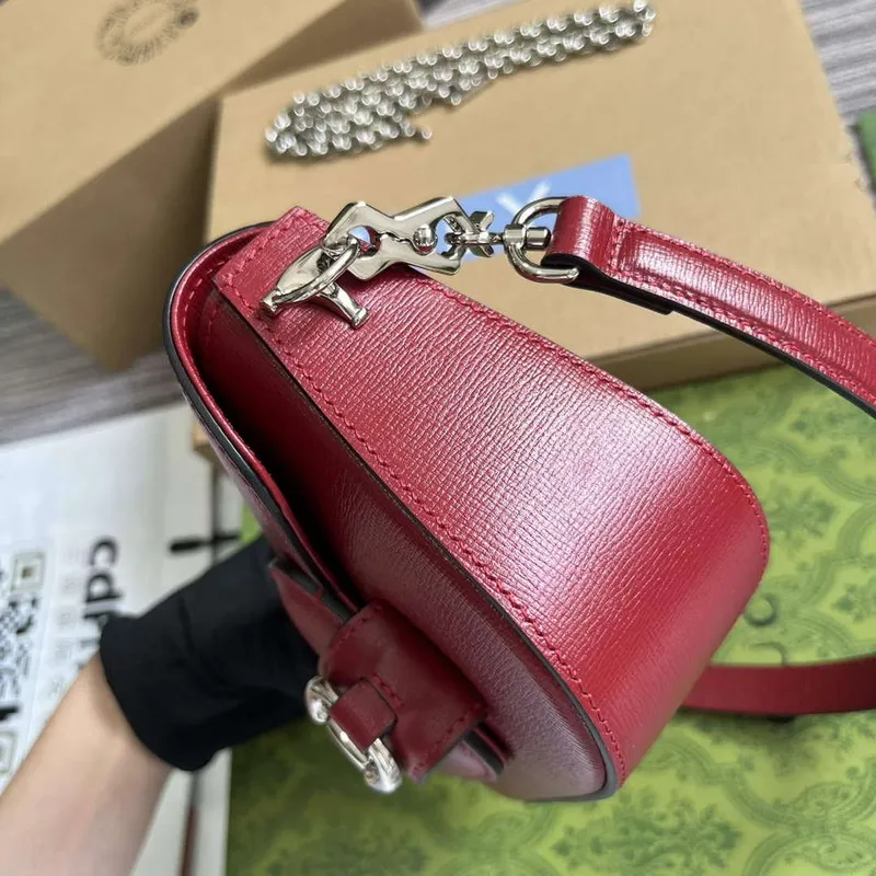 Gucci 774209 Gucci Horsebit 1955 Mini Shoulder Bag Red