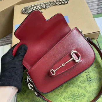 Gucci 774209 Gucci Horsebit 1955 Mini Shoulder Bag Red
