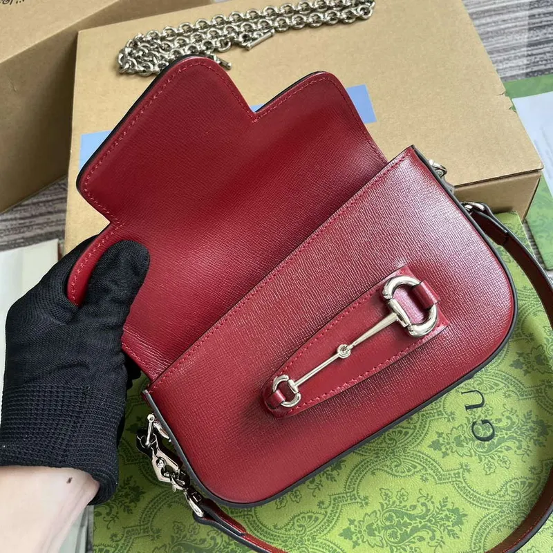 Gucci 774209 Gucci Horsebit 1955 Mini Shoulder Bag Red
