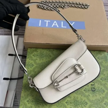 Gucci 774209 Gucci Horsebit 1955 Mini Shoulder Bag White