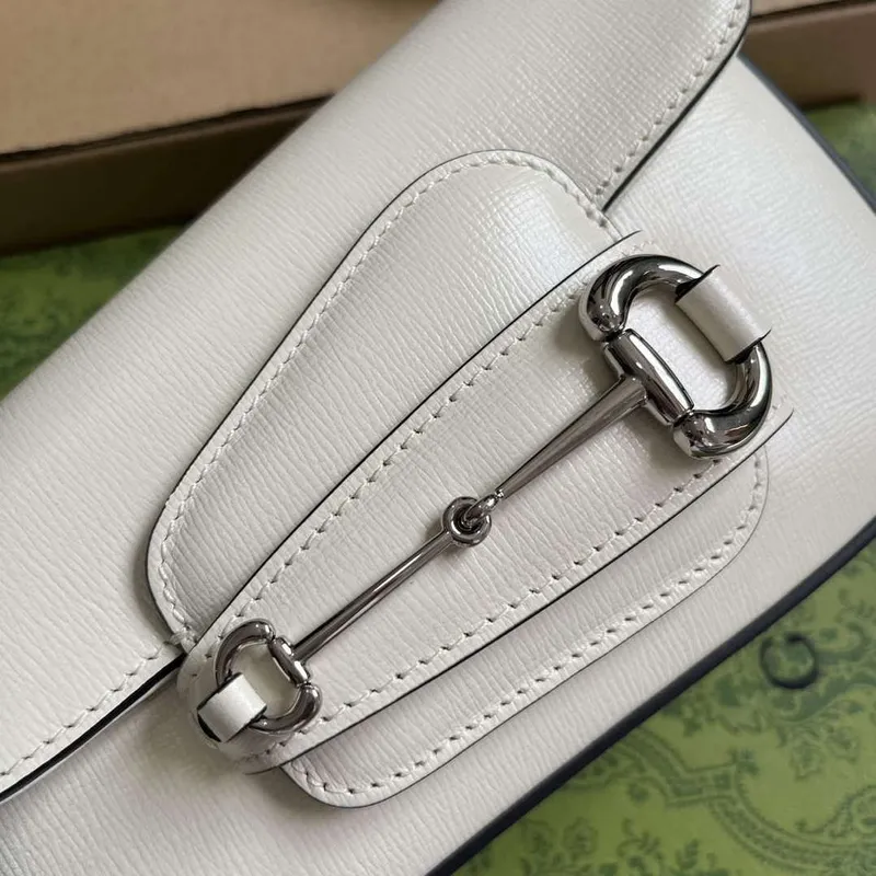Gucci 774209 Gucci Horsebit 1955 Mini Shoulder Bag White