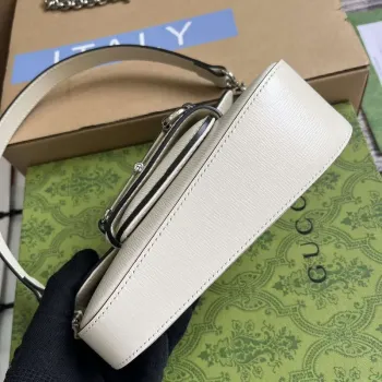 Gucci 774209 Gucci Horsebit 1955 Mini Shoulder Bag White
