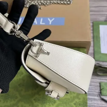 Gucci 774209 Gucci Horsebit 1955 Mini Shoulder Bag White