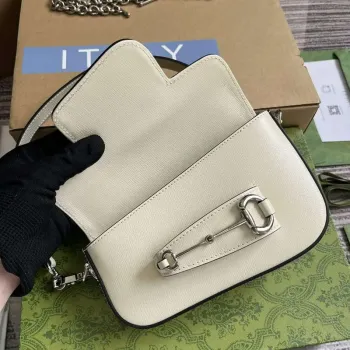 Gucci 774209 Gucci Horsebit 1955 Mini Shoulder Bag White