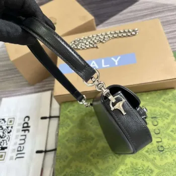 Gucci 774209 Gucci Horsebit 1955 Mini Shoulder Bag Black