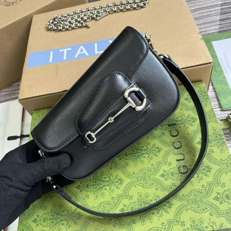 Gucci 774209 Gucci Horsebit 1955 Mini Shoulder Bag Black