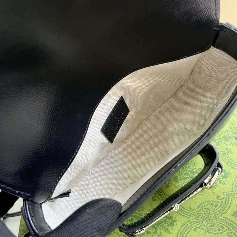 Gucci 774209 Gucci Horsebit 1955 Mini Shoulder Bag Black