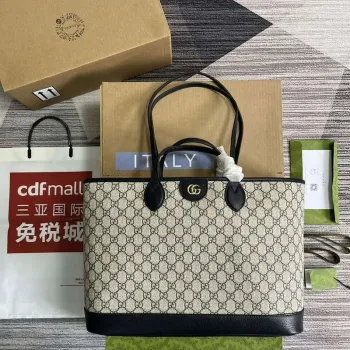 Gucci 739730 Ophidia Medium Tote Bag Dark Blue canvas