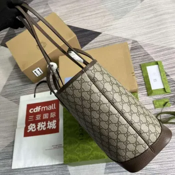 Gucci 739730 Ophidia Medium Tote Bag Brown canvas