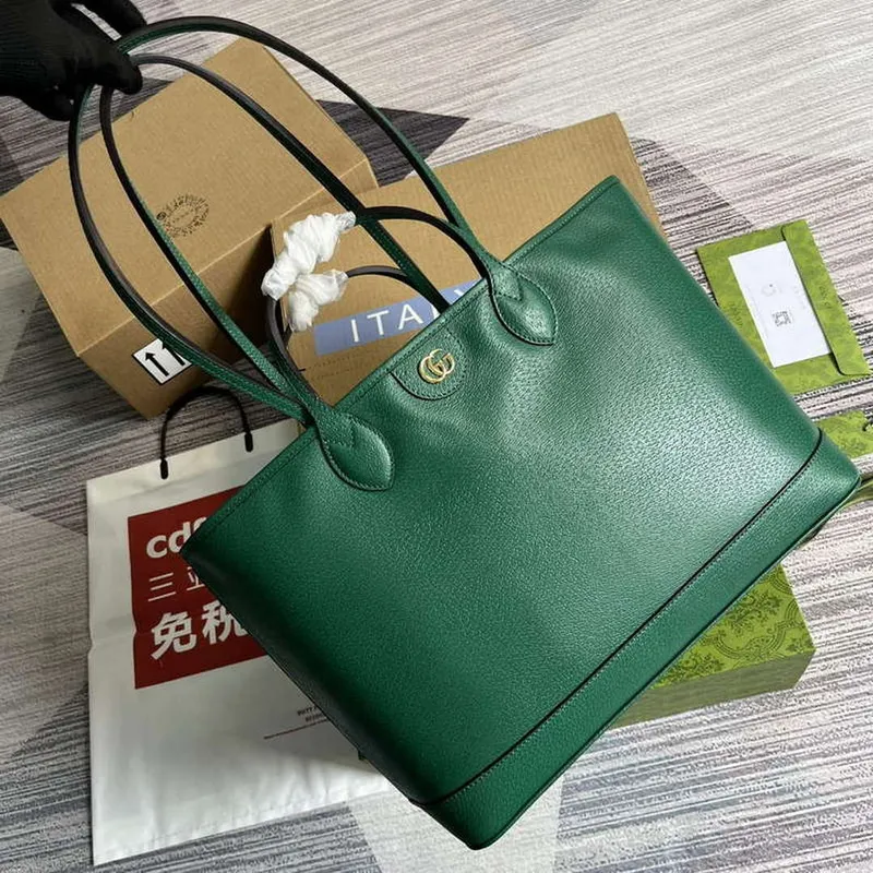 Gucci 739730 Ophidia Medium Tote Bag Green leather