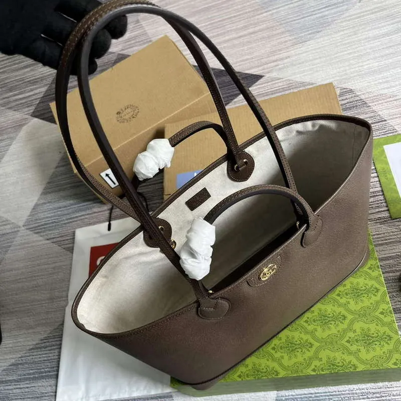 Gucci 739730 Ophidia Medium Tote Bag Brown leather