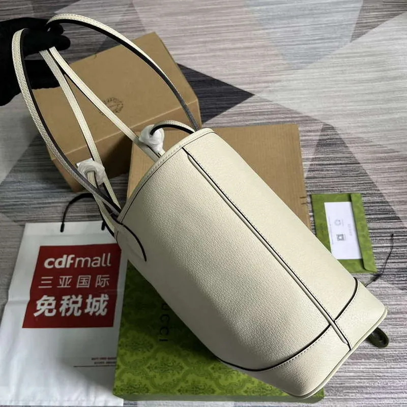 Gucci 739730 Ophidia Medium Tote Bag White leather