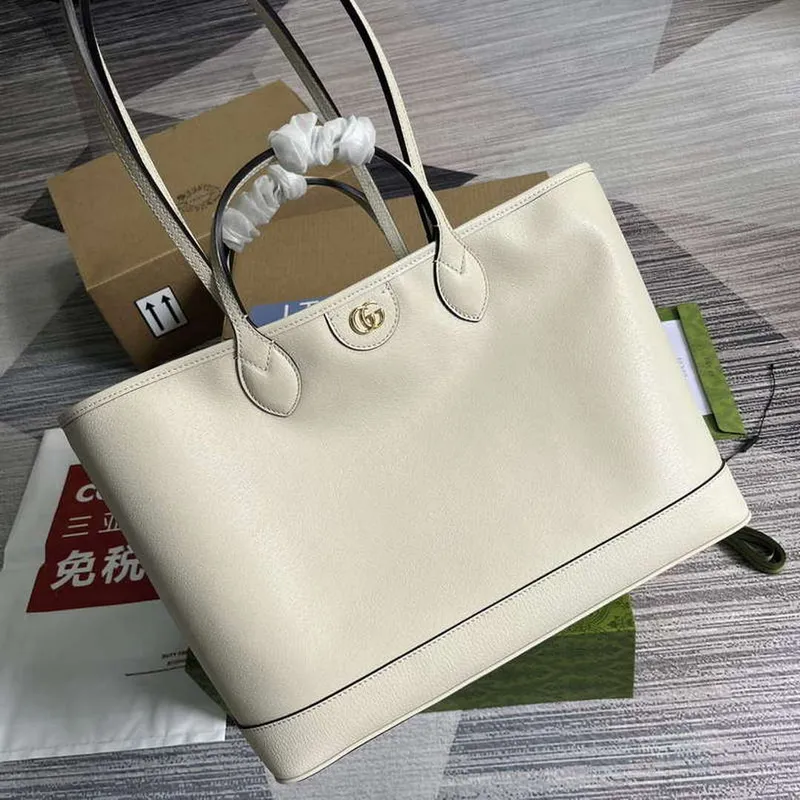 Gucci 739730 Ophidia Medium Tote Bag White leather
