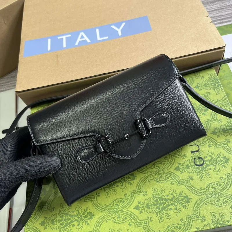Gucci 699296 Gucci Horsebit 1955 Mini Bag Black Leather