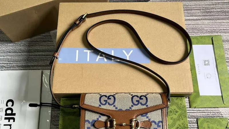 Gucci Horsebit 1955 Jumbo GG Mini Bag Blue — Compact Luxury with Big-G Impact